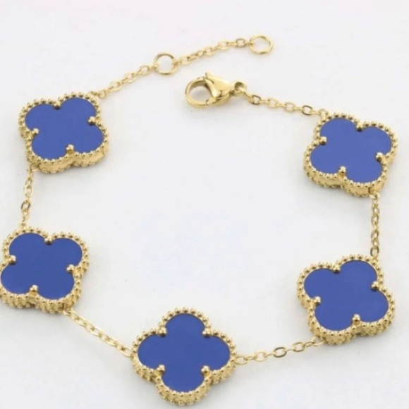 Jewelry - Dark Blue & Gold Clover Bracelet (2001)